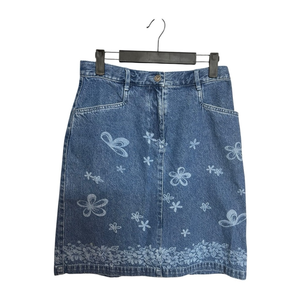 Christopher & Banks Floral Butterfly Denim Skirt Size 6 | Vintage Y2K Style